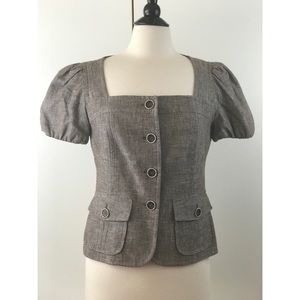 [EUC] Nine West (Size 6) Gray Button Up Suit Top
